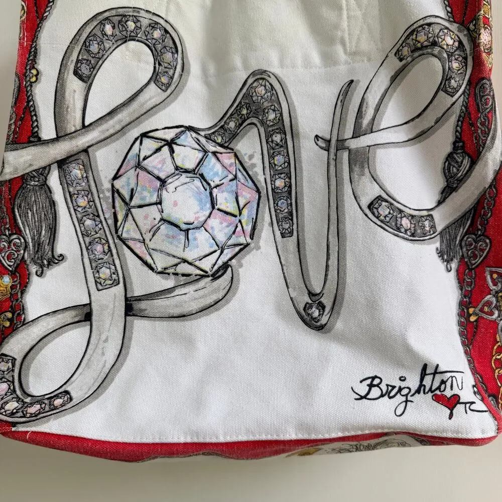 Brighton All That Glitters Canvas Tote Bag Tom Clancy Jewelry Heart